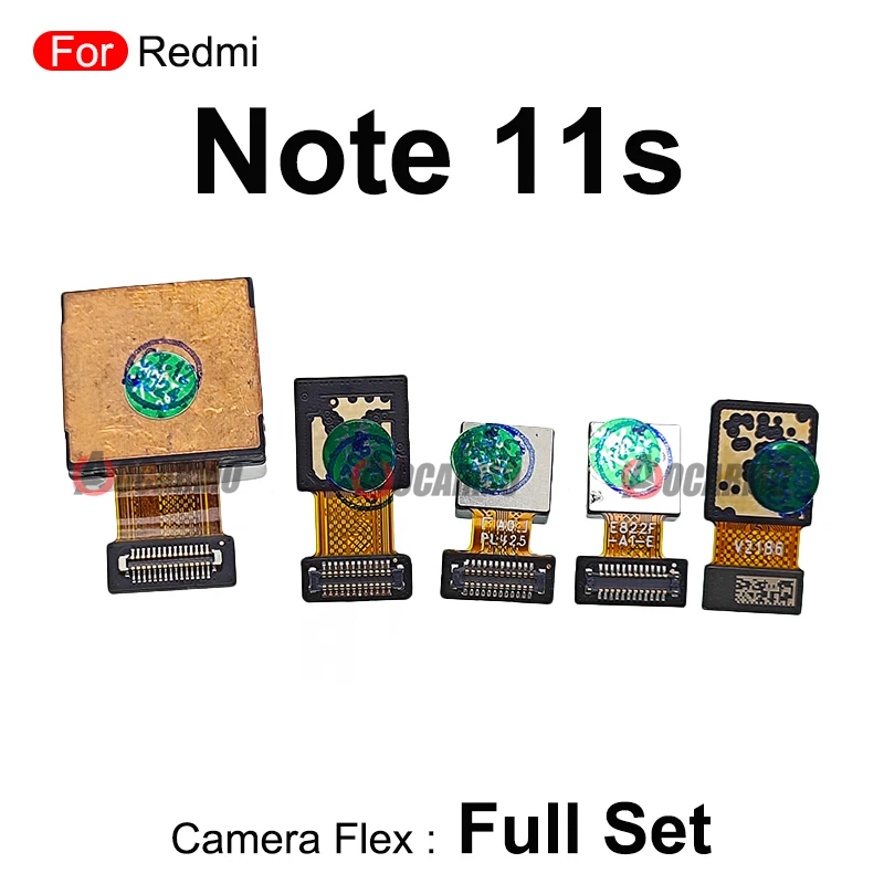 For Redmi Note 11S Rear Main Camera Back Macro Depth +UltraWide + Front Camera Flex Replacement Parts