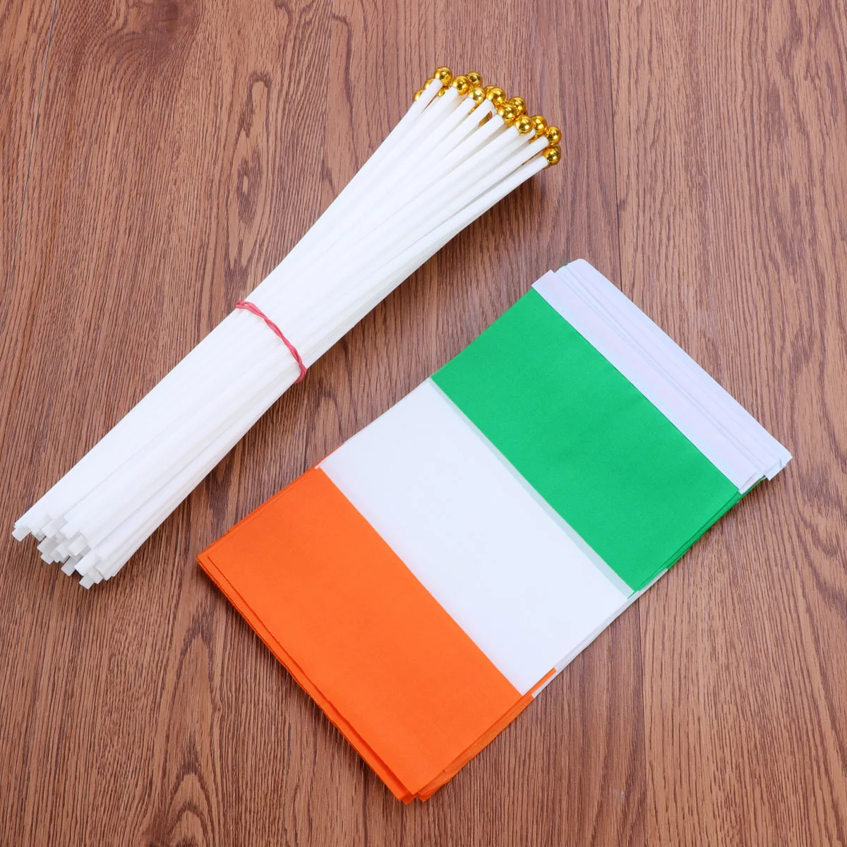 

12Pcs Small Hand Signal Flags 14x21cm Vivid Color Fade Resistant Stick Flags for Ireland Celebration Parades Parties Vehicle