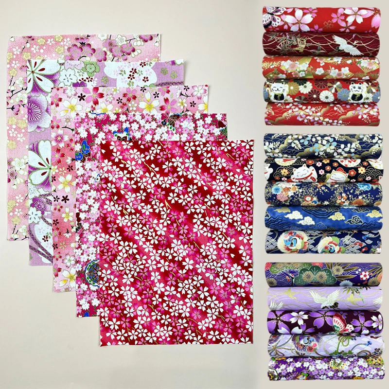 5pcs Cotton Fabric Printed Fabric Cloth Handmade Doll Clothes Fabric Dress Fabric For DIY Sewing Quilting Material Craft