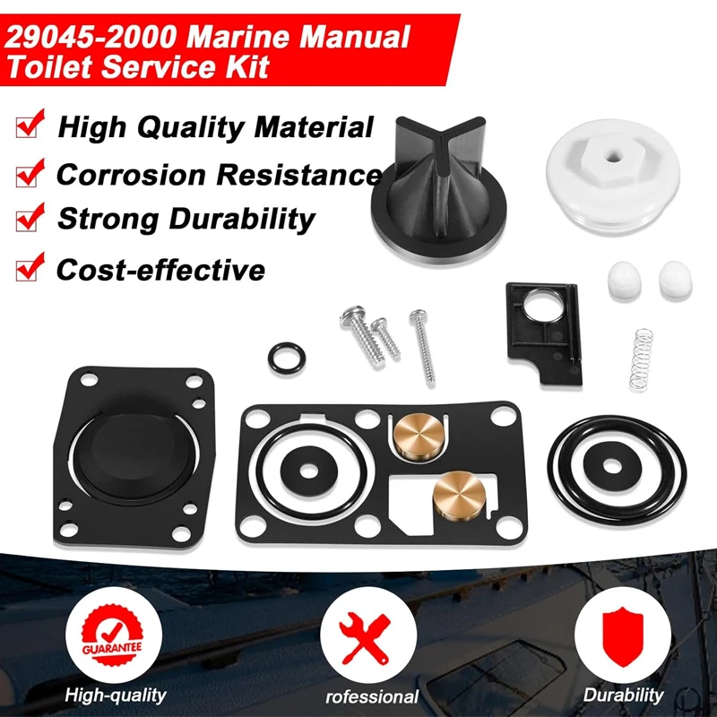 ESUYA Replacement for Jabsco 29045-2000 Marine Manual Toilet Service Kit Fit for 29090-2 & 29120-2 Series Toilet (1998 to 2007)