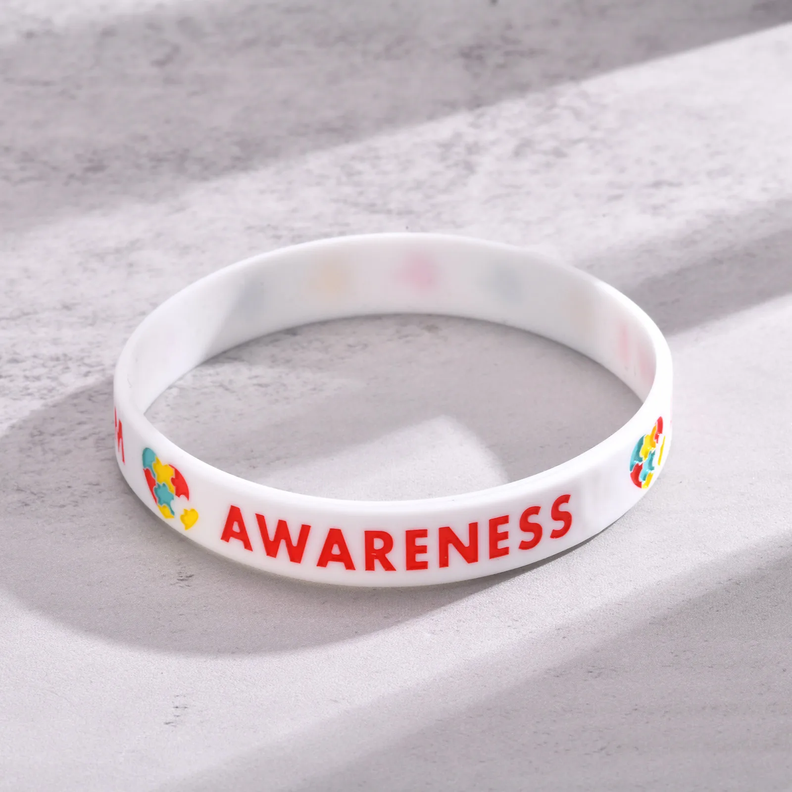 Alert Autism Silicone Bracelet,Colorful Autism Awareness Puzzle Silicone Wristbands,Daily Reminder Rubber Bracelets&Bangles Gift