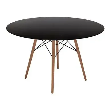 Simple Nordic Style Round Dining Tables Leisure Modern Table Solid Wood 4 Legs Tables Black White Diameter 90/100/120cm