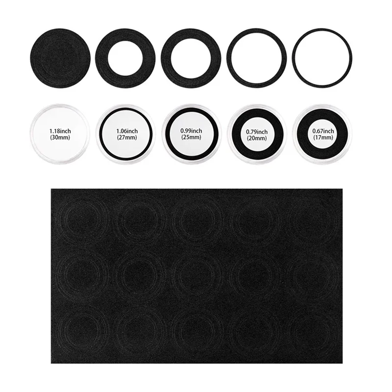 

ABXF-200 Pieces 30Mm Coin Capsules And 5 Sizes (17/20/25/27/30Mm) Protect Gasket Coin Holder Case With Storage Organizer Box