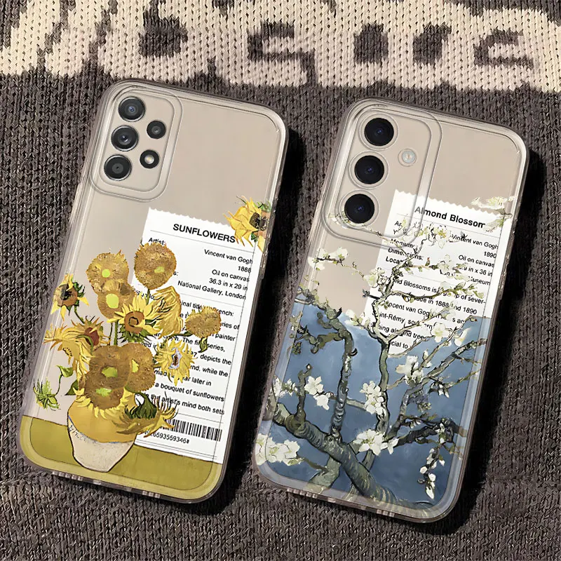 

Van Gogh Sunflowers Phone Case For Samsung Galaxy S25 S23 S24 S22 Ultra Plus Shockproof Cover For Galaxy S24+ S23+ S25+ Shell