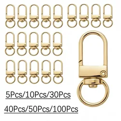 5-100Pcs Alloy Snap Lobster Clasp Hooks Keychain Findings for DIY Key Chain Necklace Bracelet Accessories Supplies Accessories