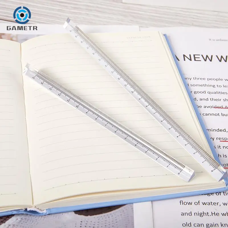 15/20cm Transparent Triangular Straight Ruler Kawaii Tools Student Stationery Cartoon Drawing Gift Office School Measuring Tools