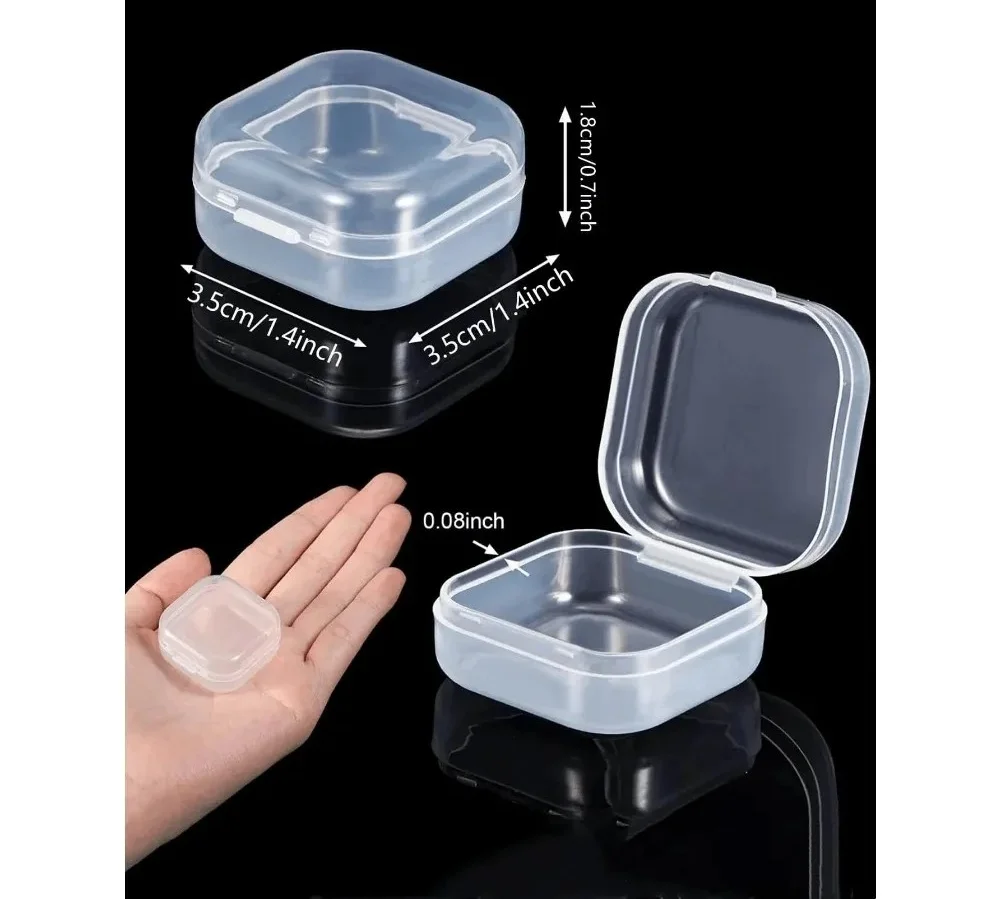 Mini durchsichtige Kunststoff-Aufbewahrungsbox, Schmuck-Aufbewahrungskoffer, transparenter Aufbewahrungsorganisator, multifunktionale tragbare Aufbewahrung – Detail 1