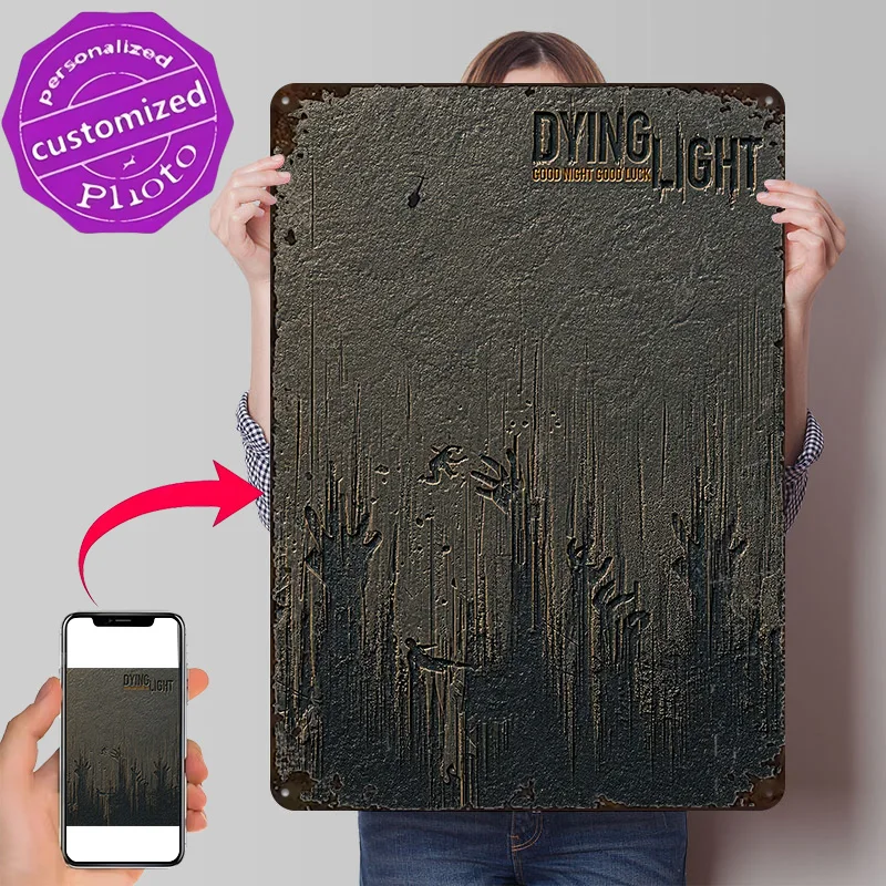 Dying Light Good Night Good Luck 3D Texture Metal Poster Customized Wall Art Tin Sign Gift for Mancave Room Decoration Wand Deko