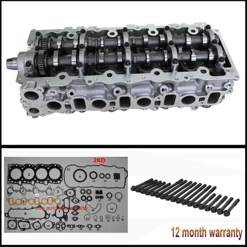 2KD 2KDFTV 2kd-FTV Engine complete Cylinder head assy Bolt Gasket for Toyota Hilux Hiace Dyna 150 Innvova Fortuner 2.5 D-4D