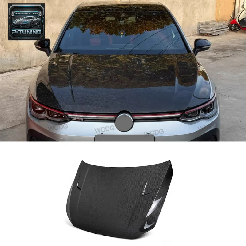 

For Volkswagen Golf 8 GTI R-line High Quality Carbon Fiber Hood Front Bumper Engine Hood Bonnet Cover Car Bodykit