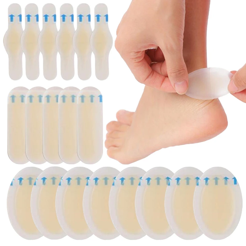 24 Uds. De Gel hidrocoloide adhesivo, blíster de yeso para el talón, pegatina antidesgaste para el talón, parche para pedicura, herramientas para el cuidado de los pies