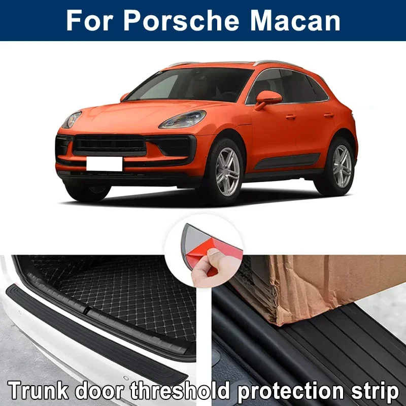 Car Trunk Sill Anti-scratch Guard Strip For Porsche Macan - Rear Bumper Rubber Protector Decorative Cover Sticker