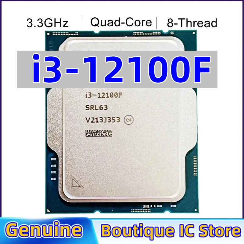 

Intel Core i3 12100F 3.3GHz Quad-Core LGA 1700 processor