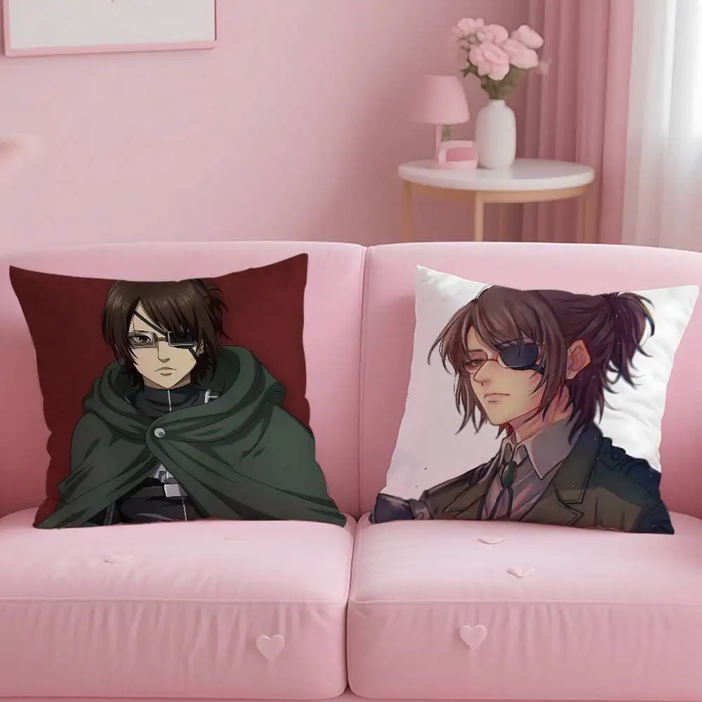 A-Attack On Titan H-Hange Zoe Anime Girl Pillow Case Anti-dustmite Pillowcase Invisible Zipper Silky Short Plush Sofa Cushion