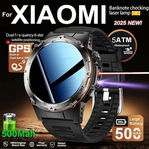 Imagen 1 del producto 2025 nuevo Popular al aire libre rastreador GPS deportes reloj inteligente hombres 500mAh NFC HD llamada IP68 profundidad impermeable reloj hombres para Xiaomi hombres