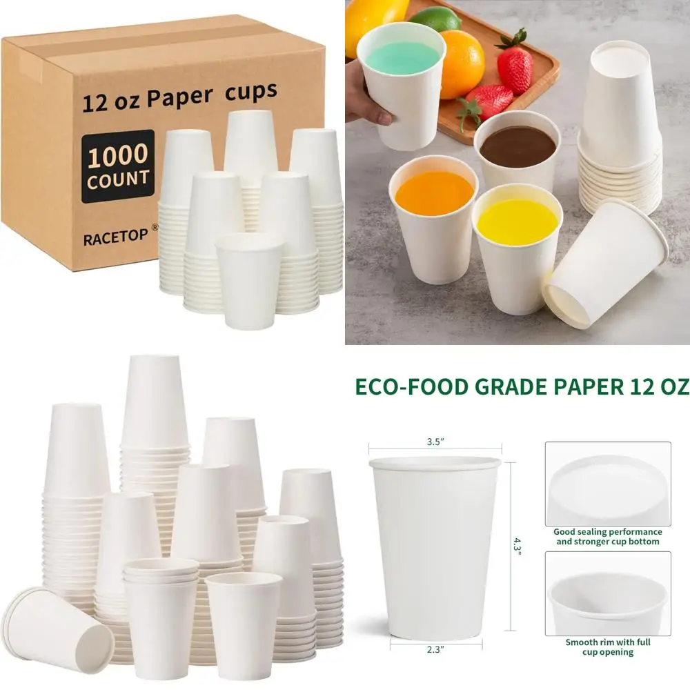 

Одноразовые бумажные кофейные чашки на 12 унций — идеально подходят для вечеринок, домашнего и офисного использования.