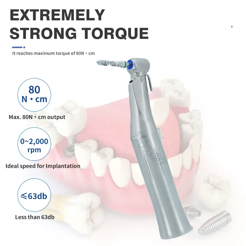 LED Dental Implant Angle 20/1 Reduction Implant Surgery Contra Angle Handpiece Against Angulo Compatible with S-max SG 20