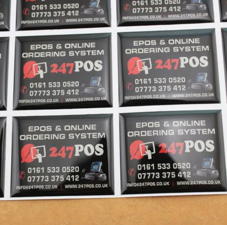 Customized Epoxy Logo Sticker Self-Adhesive Dome 3D Waterproof Transparent round Resin Label for Durable Printing