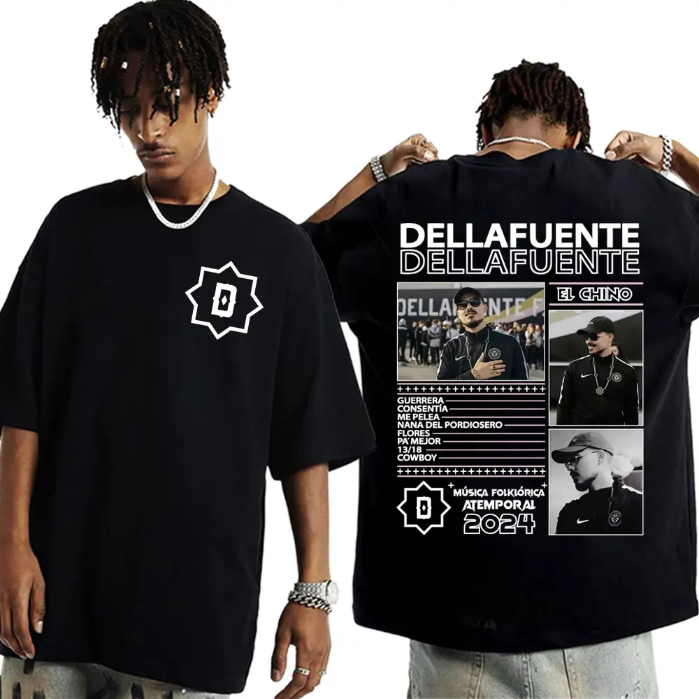 Rapper Dellafuente Tour Cover Graphic T Shirts Men's Clothing Harajuku Hip Hop Punk Oversized T Shirt Casual 100% Cotton T-shirt image 5