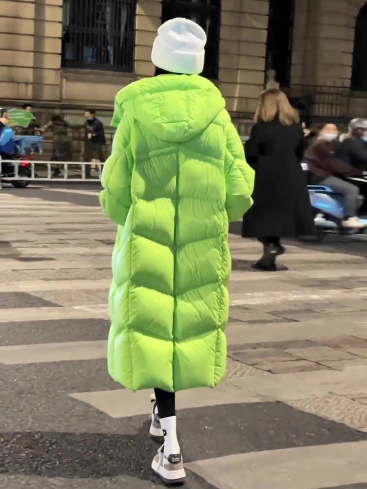 Faionable largo een abajo Jaet mujer suelta blanca Du pluma Thiened ropa de abrigo cálida viaje de invierno Sle versión coreana