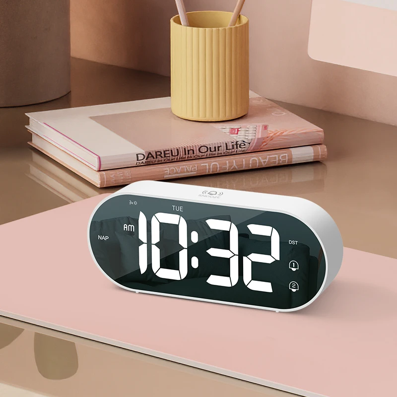 2022 New LED Alarm Clock Multi Functional Bedside Digital Electronic Clock Infinite Control Countdown USB Charging Version Clock