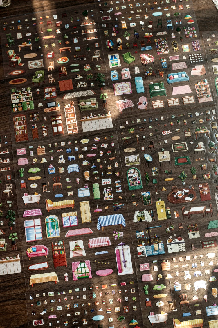 Journal GO Niedliche Gemütliche Raum-Aufkleber Collage Junk Journal Karten-Bastelmaterialien DIY Landschaftsmaterialien Scrapbooking Planer DIY Abziehbilder – Detail 10