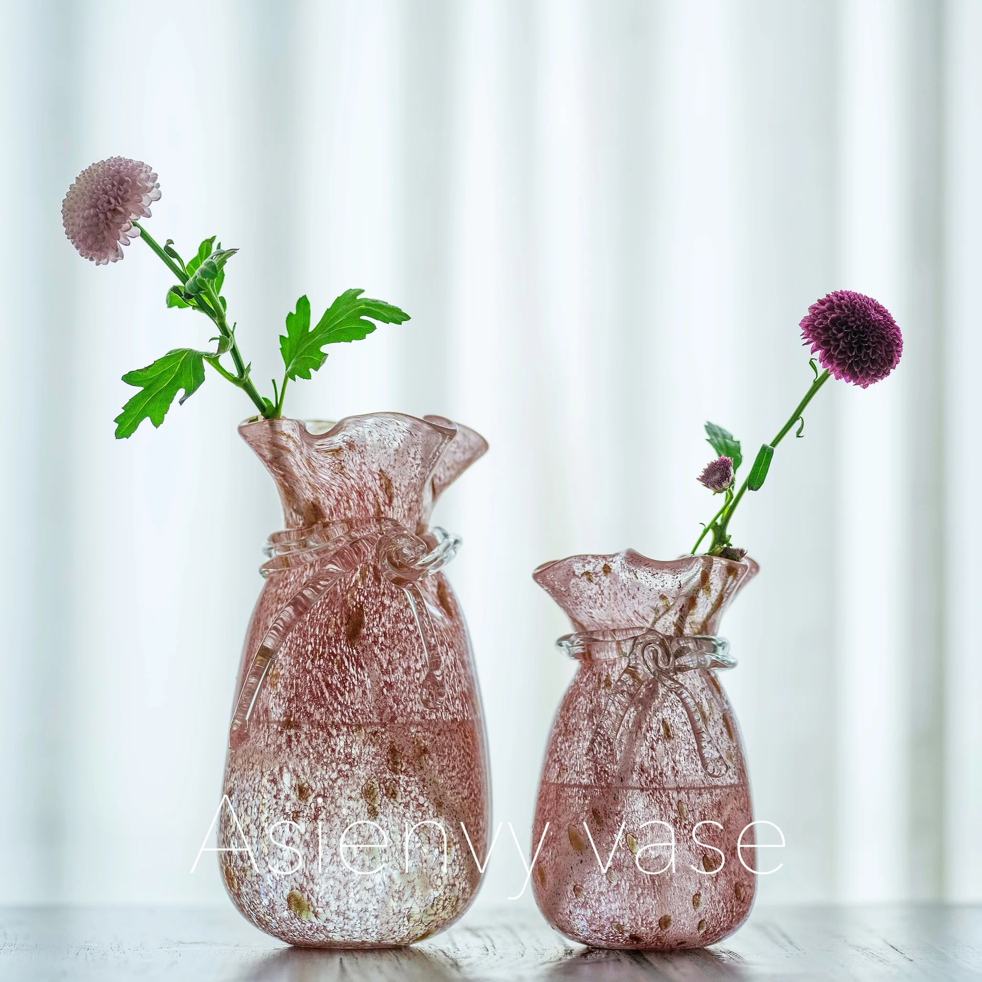 Pink Lucky Bag, Pocket Bag, Pink Art Glass Vase, Home Decorations, Decorations, Net Red Photo Props, Flower Arrangement