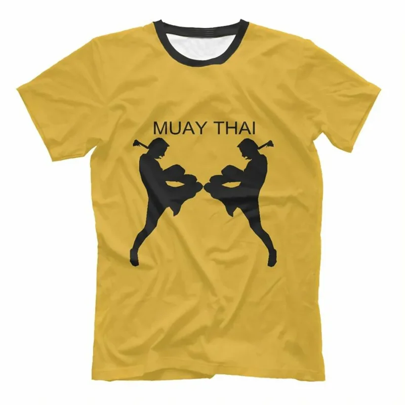 Boxing Men\'s Muay Thai T Shirt Fashion Summer Oversized T-shirts Casual Men\'s Gym Fitness Combat Training Sportswear Clothing
