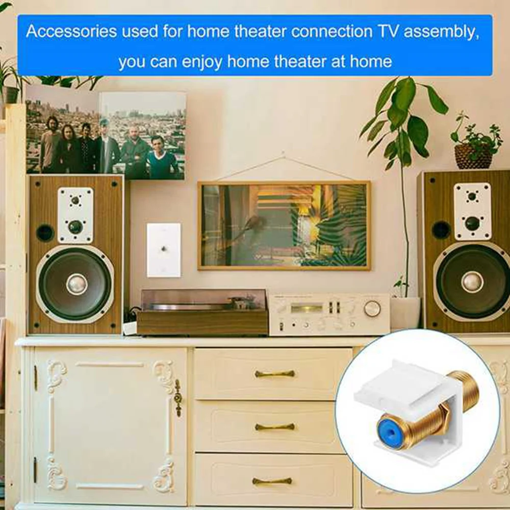 

5 Pack RG6 Keystone Jack Insert, Coaxial Keystone Jack Insert Gender Changer