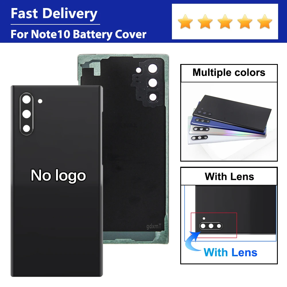 Für Samsung Note 10 LCD Akku-Rückabdeckung mit Glaspanel Rückseitige Gehäuseabdeckung Ersatzlinse für Gerätereparatur