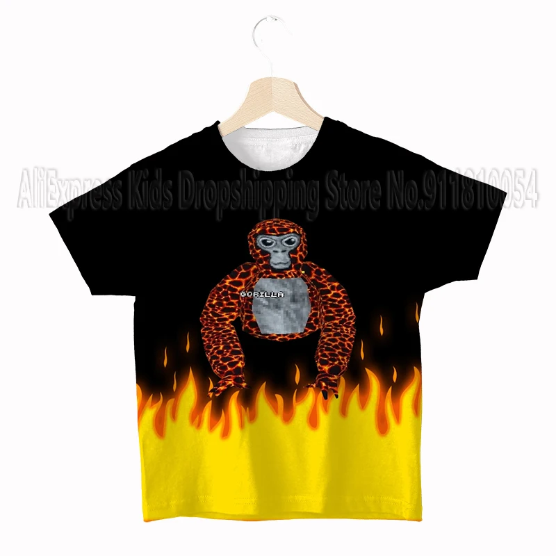 Gorilla Tag Kids T-shirts for Boys Girls Monke Anime T Shirts Monkey Child Cartoon Tshirt Camiseta Summer Toddler Tee Costume