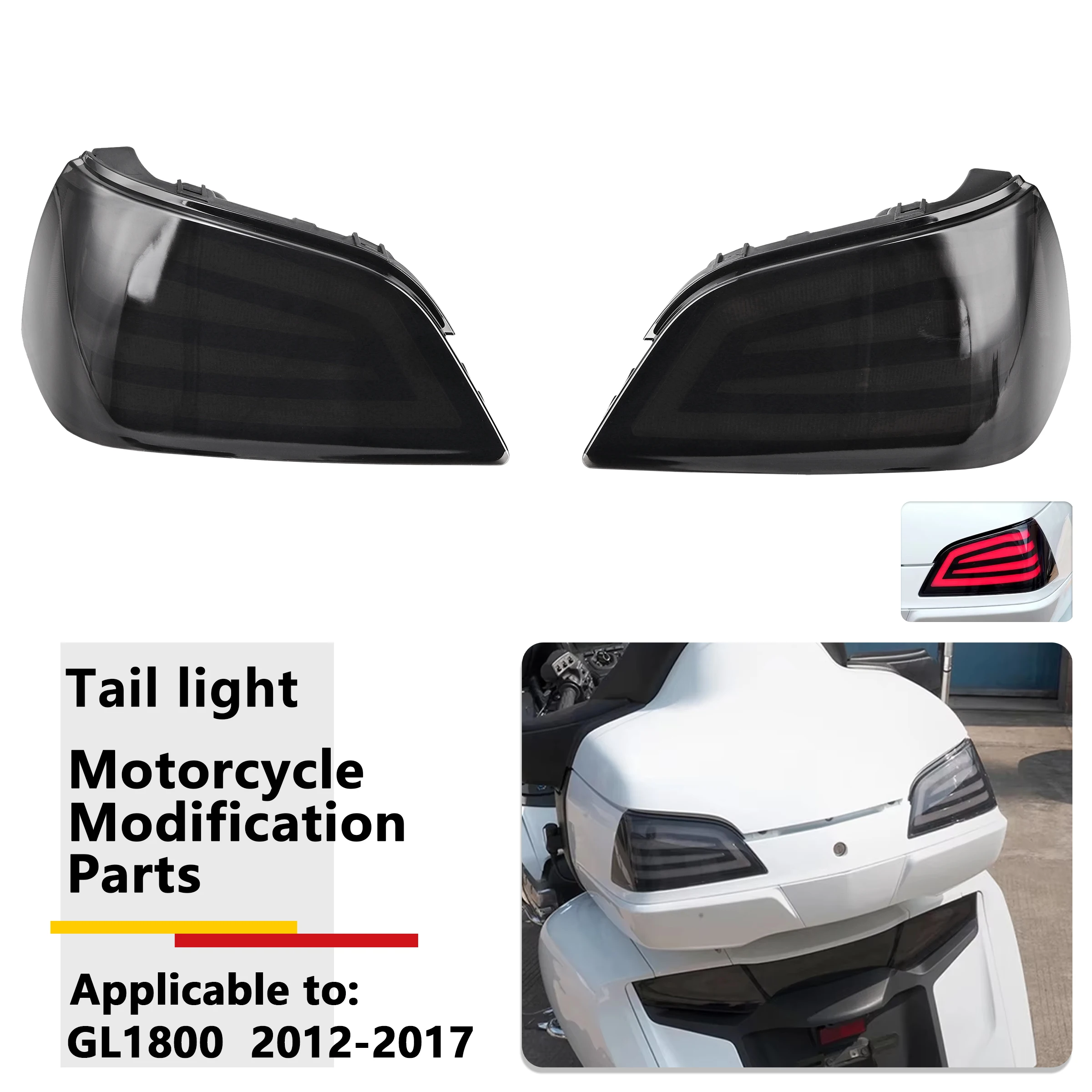 Rear Trunk Running Light Tour Pack Luggage Brake Tail Lamp Assembly Black Fit For Honda Gold Wing 1800 Goldwing GL1800 2001-2017