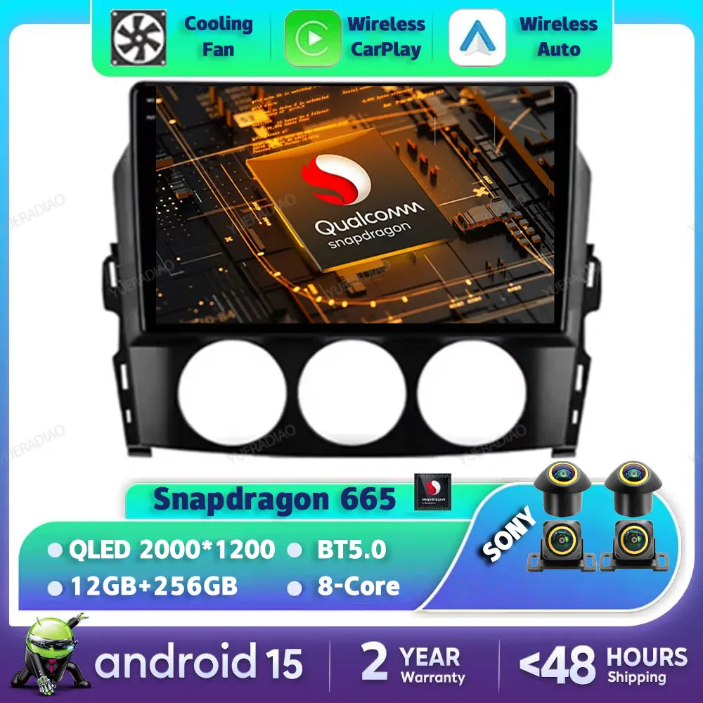 

Android 15 Car Radio For Mazda MX-5 MX5 MX 5 NC 2005 - 2015 Multimedia Video Player 4G WIFI QLED 2DIN Head Unit Qualcomm BT NAVI