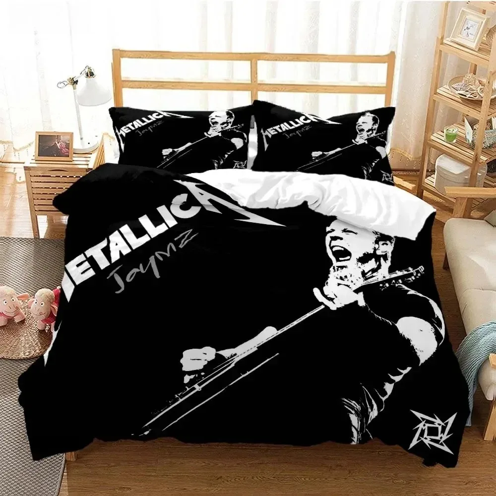 Metal Music Band M-Metallica Bedding Set Single Twin Full Queen King Size Bed Set Adult Kid Bedroom Duvet cover Set Home Textile