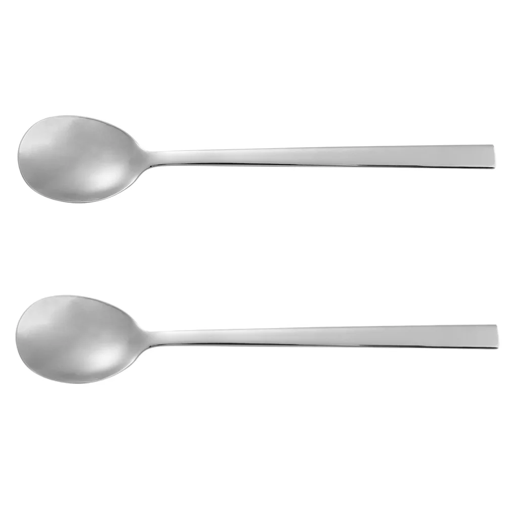 

2Pcs Stainless Dessert Spoons Long Handle for Coffee Ice Cream Long Handle Ice Tea Spoon Baby Spoon Premium 304