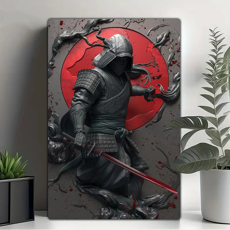 Vintage Aluminum Ninja Warrior Wall Art Sign, Moisture Resistant, Durable Sign with High Bend Resistance, 2D Flat Plane Plaque