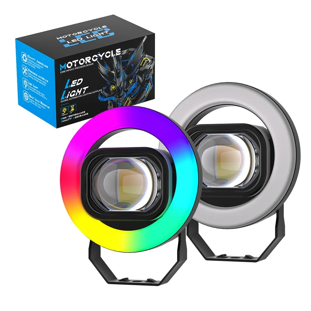Dual LED Motorcycle Light Night Riding Dual- Lighting RGB Ambient Effect Easy Installation For SUV For ATV Dual
