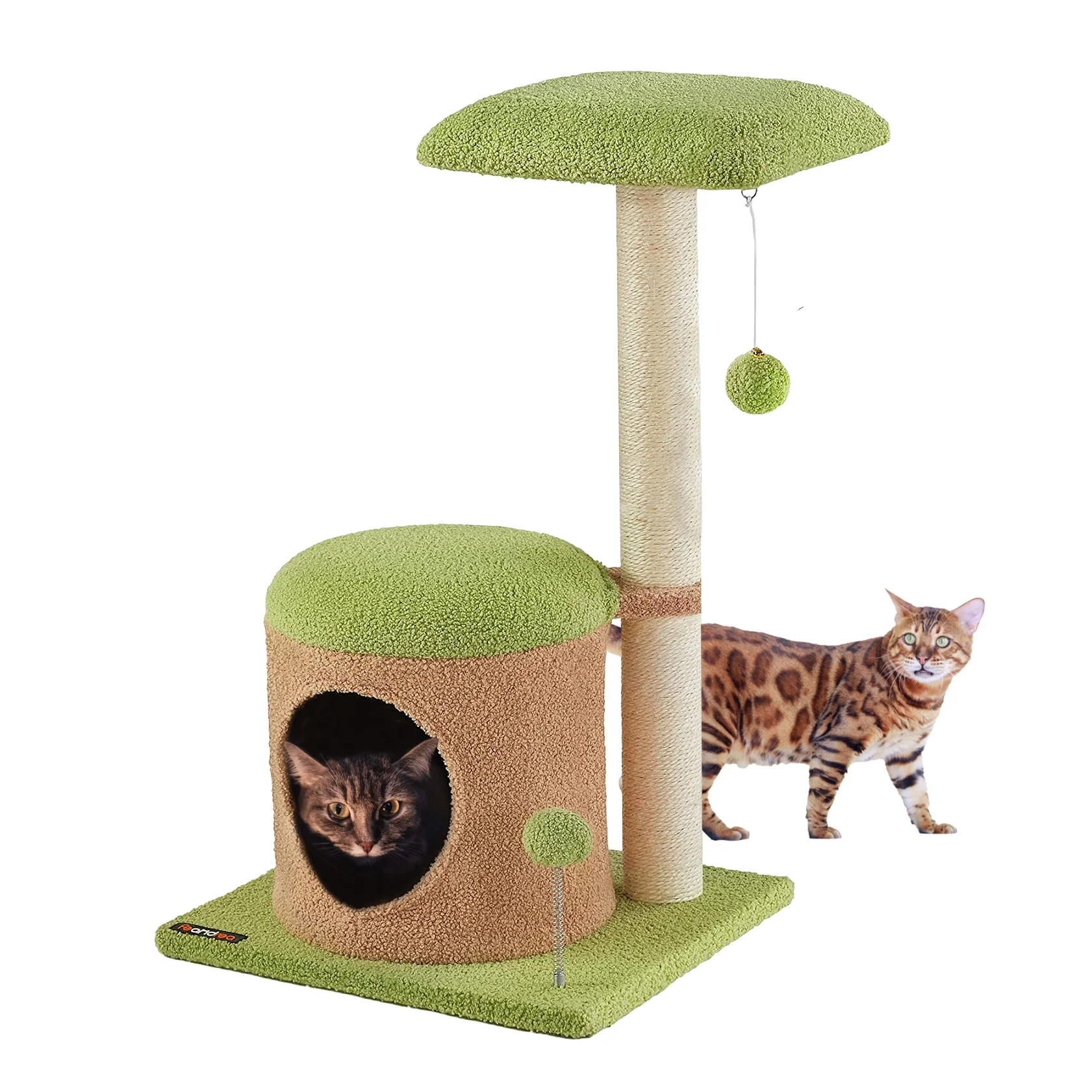 Cute Cat Condo Kitten Tree Scratching Tower With Sisal Posts Perches Houses For Cat Jump Platform Activity Center Play Toy