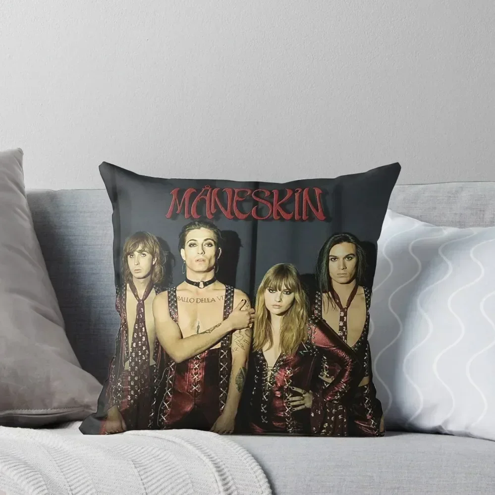 M?neskin Maneskin Italy Winners Eurovision Song Contest 2021 Zitti e buoni Throw Pillow Cushions For Decorative Sofa pillow