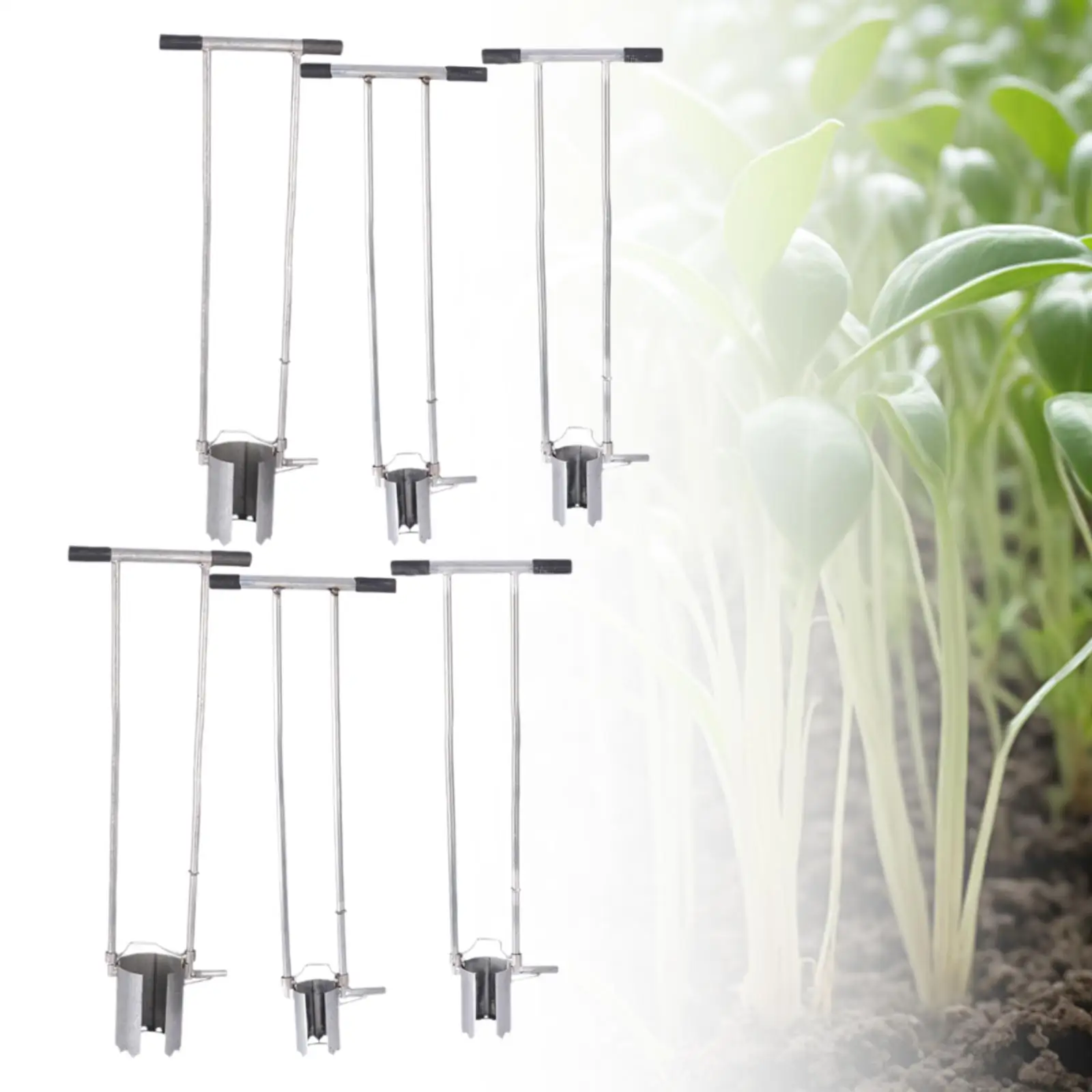 Bulb Planter Garden Tool Heavy Duty Versatile Manual Seedling Transplanter Long Handle for Weeding Digging, Flower Planting