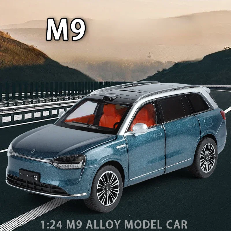 1:24 aito m9 suv auto modell spielzeug legierung druckguss metall türen geöffnet klang licht zurückziehen modelle fahrzeugs pielzeug für jungen kinder c379