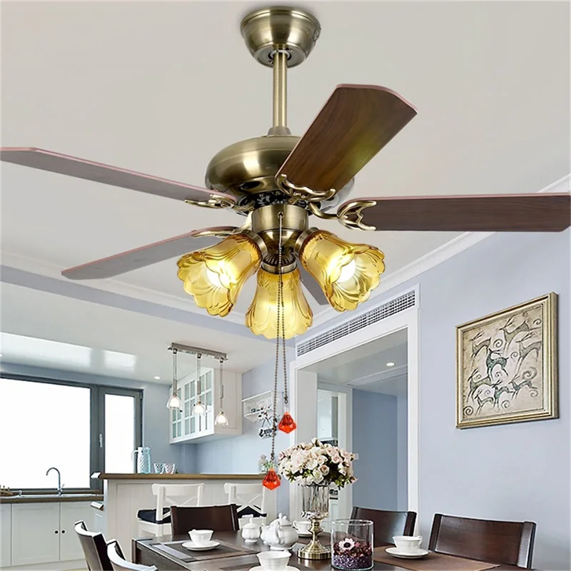 

TEMAR Ceiling Fan Light Modern Simple Lamp With Straight Blade Remote Control For Home Living Room