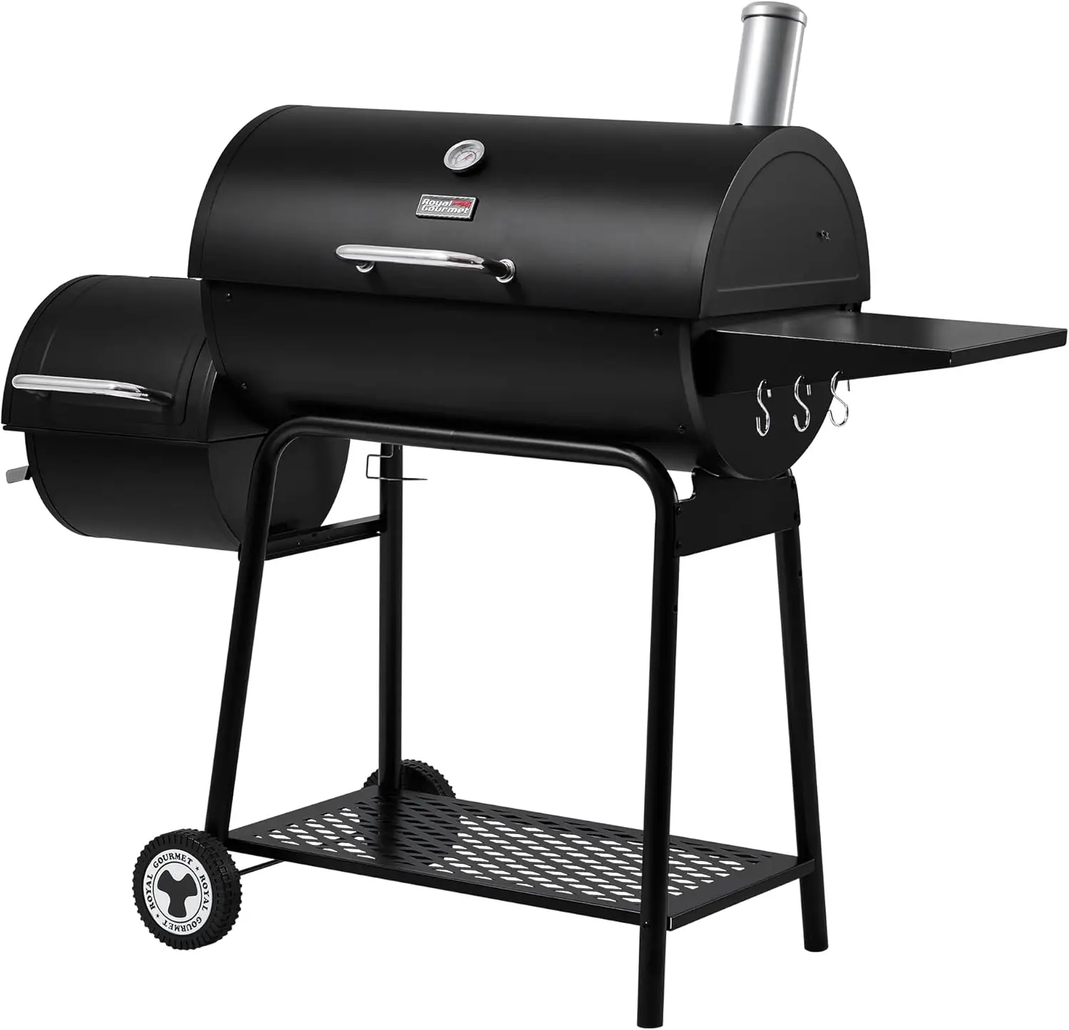 

30-Inch Charcoal Grill with Offset Smoker & Warming Rack, 811 Sq. In. Grilling Space for Outdoor BBQ, Backyard and Parties