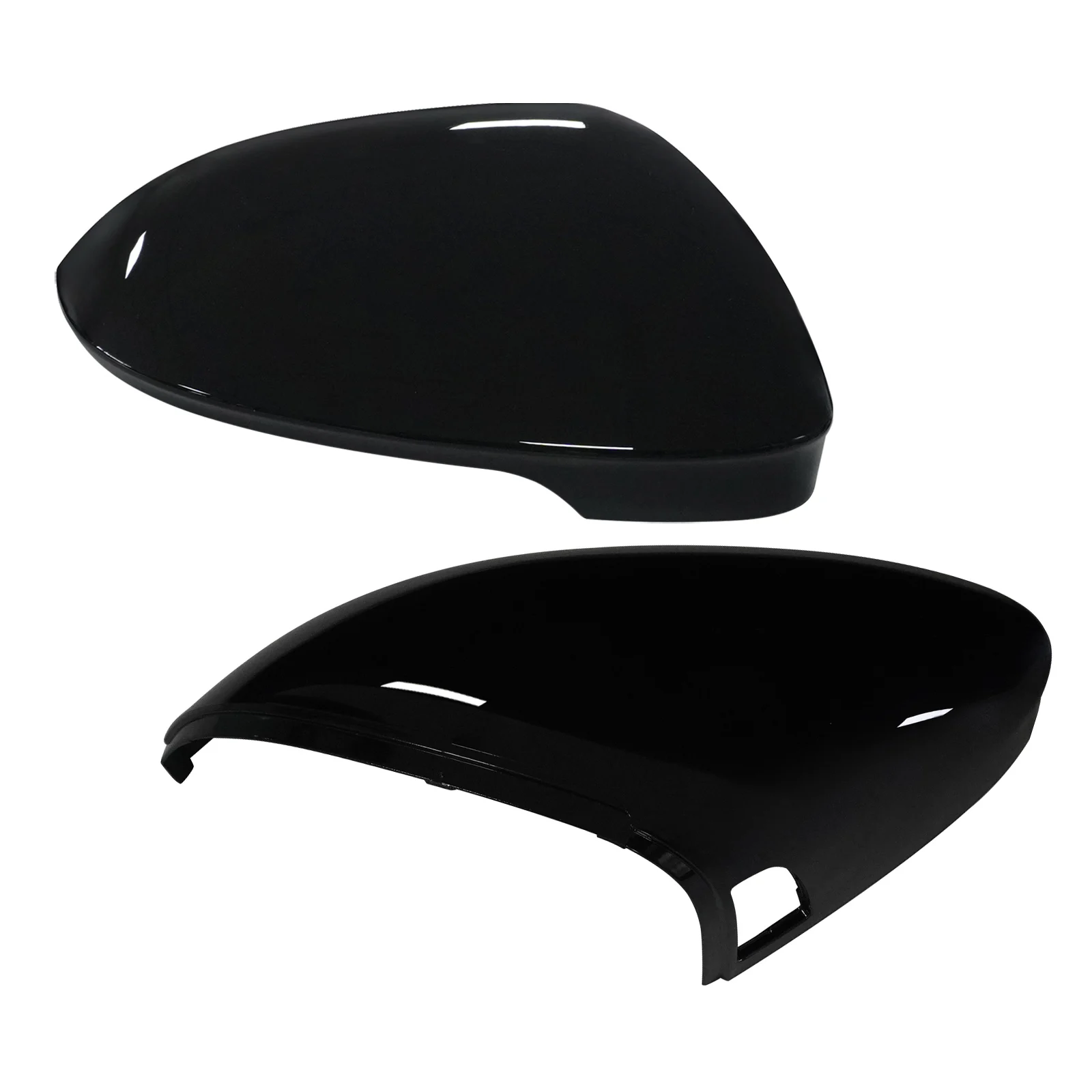 For VW Golf VIII MK8 2020-up With Side Lane Assist Gloss Black Rearview Wing Door Mirror Cover Caps Housing Carbon Fiber Style - view 3
