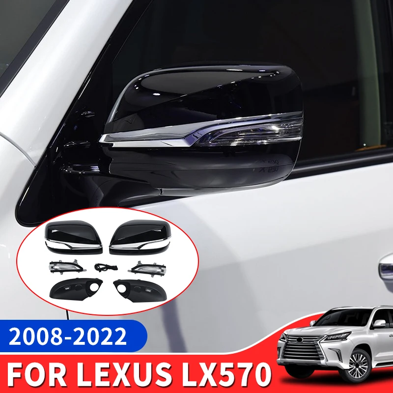 

Rearview Mirror Cover Parts For Lexus LX570 2008-2022 2021 Upgrade Exterior Decoration Accessories LX 570 LED Turn Signal Lamp