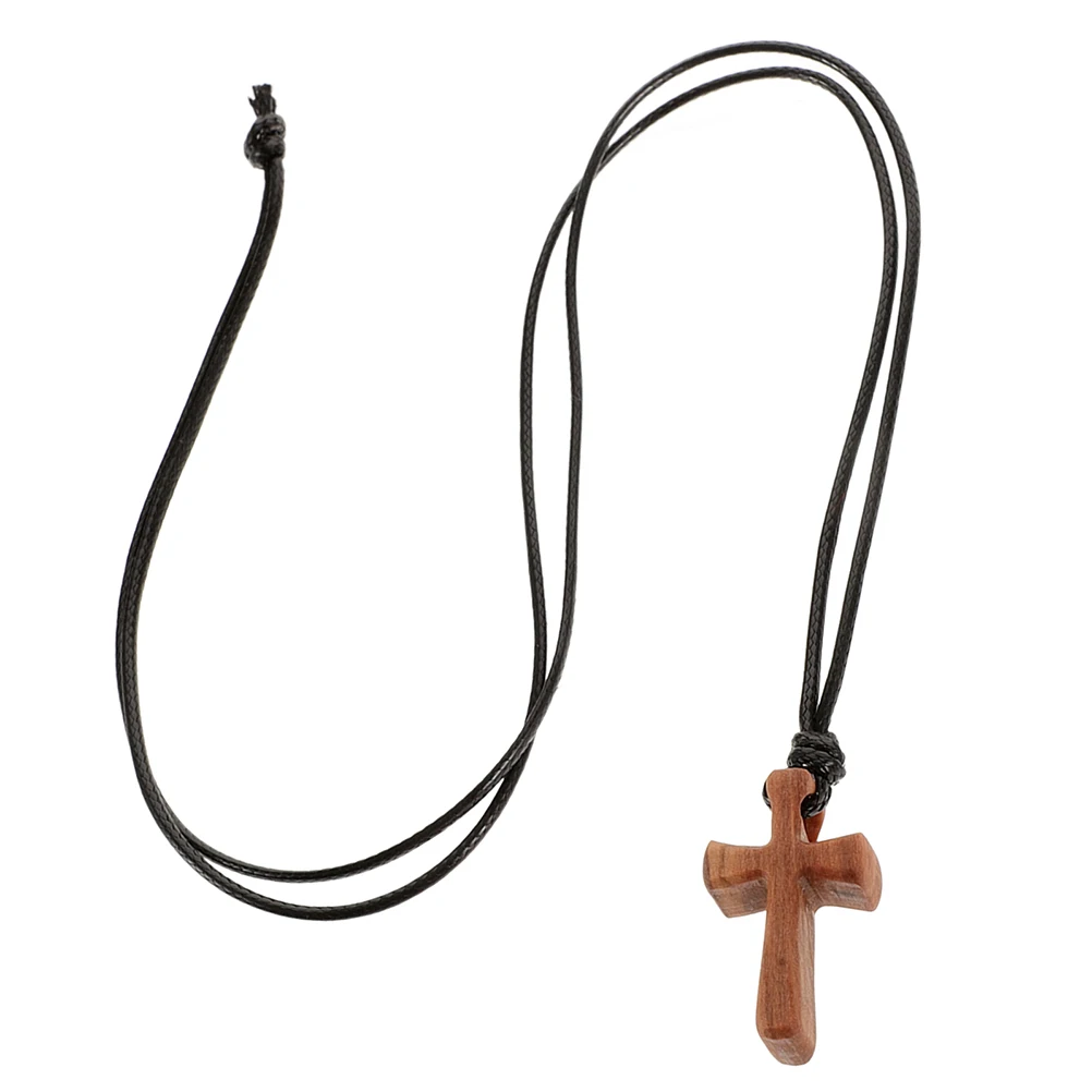 

Wooden Cross Pendant Necklace for Men Simple Stone Bracelet Beach Jewelry Car Rearview Mirror Hanging Decor Home Ornament
