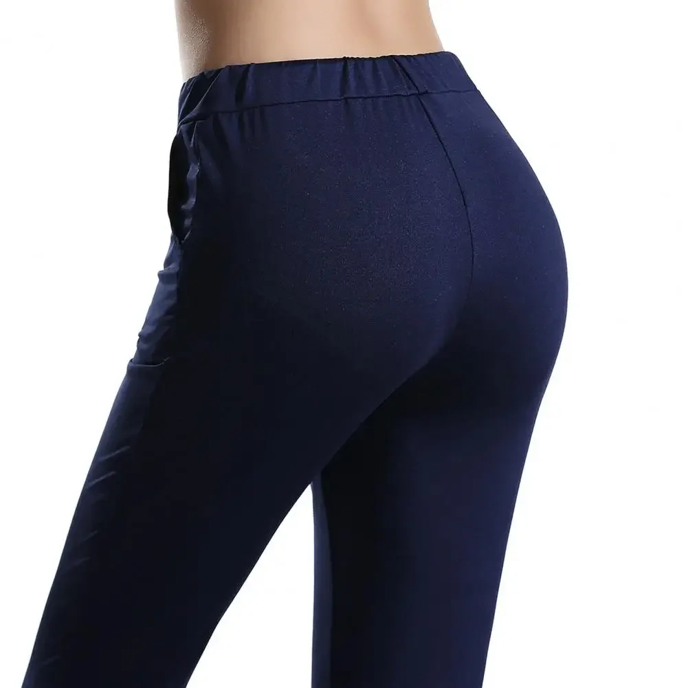 Pantaloni lunghi a compressione atletica attillati Pantaloni da yoga da donna con tasche Leggings fitness con coulisse regolabili casual