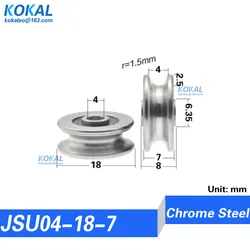 [JS04]1PCS hot sale NON-Standard 624ZZ 604z 694 inner ring width 8mm U groove type for medical instruments wheel pulley 18mm