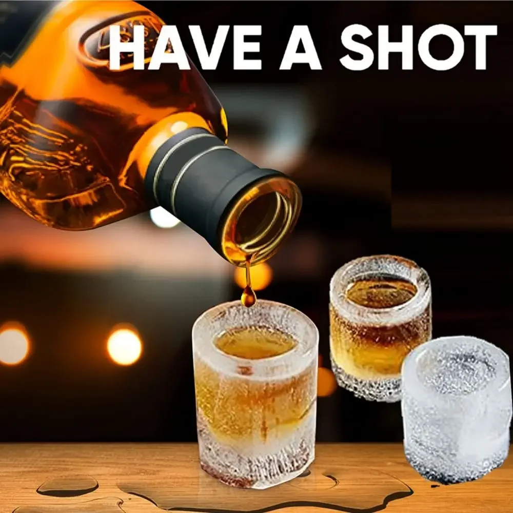 Machen Sie Schnapsglas, 4-Tassen-Form, Silikon-Eiswürfelform, Tablett, Sommer, Bar, Party, gefrorenes Whisky, Bier, Cocktail, kaltes Trinken, Küchenwerkzeug