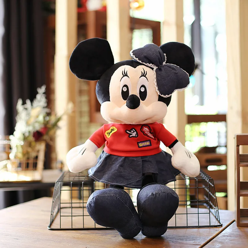 60CM Disney Mickey Mouse Plush Toys Kawaii Anime Mickey Minnie Stuffed Plush Decoration Dolls for Kids Birthday Gift